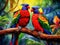 Ai Generated illustration Wildlife Concept of Black-capped Lory