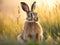 Ai Generated illustration Wildlife Concept of Black-tailed Jackrabbit