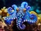 Ai Generated illustration Wildlife Concept of Blue-Ringed Octopus