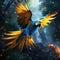 Ai Generated illustration Wildlife Concept of Blue-and-Yellow Macaw