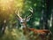 Ai Generated illustration Wildlife Concept of Buck Whitetail Deer
