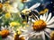 Ai Generated illustration Wildlife Concept of Bumble bees busy gathering nectar in summer