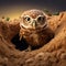 Ai Generated illustration Wildlife Concept of Burrowing Owl