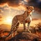 Ai Generated illustration Wildlife Concept of Cheetah in the Masai Mara Kenya
