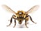 Ai Generated illustration Wildlife Concept of A close up of flying bee isolated on white background