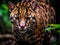 Ai Generated illustration Wildlife Concept of Close up ocelot big cat costa rica