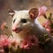 Ai Generated illustration Wildlife Concept of Closeup of Virginia Opossum