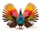 Ai Generated illustration Wildlife Concept of Colorful turkey isolated on the white background