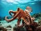 Ai Generated illustration Wildlife Concept of Common octopus (Octopus vulgaris).