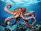 Ai Generated illustration Wildlife Concept of Common octopus (Octopus vulgaris).