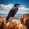 Ai Generated illustration Wildlife Concept of Common Raven (Corvus corax)