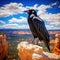 Ai Generated illustration Wildlife Concept of Common Raven (Corvus corax)