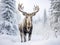 Ai Generated illustration Wildlife Concept of Cow Moose