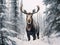 Ai Generated illustration Wildlife Concept of Cow Moose