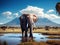 Ai Generated illustration Wildlife Concept of Elephant in Amboseli