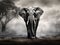 Ai Generated illustration Wildlife Concept of Elephant Bull (Artistic processing)