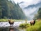 Ai Generated illustration Wildlife Concept of Elk Wildlife Photography in Great Smoky Mountains