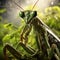 Ai Generated illustration Wildlife Concept of European Mantis or Praying Mantis Mantis