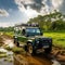 Ai Generated illustration Wildlife Concept of Exploring amazing nature at jeep safari in Sri Lanka