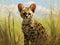 Ai Generated illustration Wildlife Concept of Femal Serval Cub