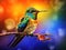 Ai Generated illustration Wildlife Concept of Fiery-throated Hummingbird