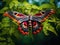 Ai Generated illustration Wildlife Concept of Flying cecropia moth