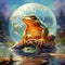 Ai Generated illustration Wildlife Concept of Frog.Dumpy Animals Stage Natural Amphibians Reptiles