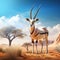 Ai Generated illustration Wildlife Concept of Gemsbok antelope