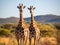 Ai Generated illustration Wildlife Concept of Giraffes South Africa