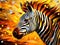 Ai Generated illustration Wildlife Concept of Golden zebra stripes