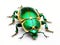 Ai Generated illustration Wildlife Concept of Green beetle
