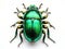 Ai Generated illustration Wildlife Concept of Green beetle