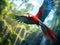 Ai Generated illustration Wildlife Concept of Green-Winged Macaw