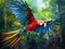 Ai Generated illustration Wildlife Concept of Green-Winged Macaw