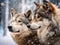 Ai Generated illustration Wildlife Concept of Grey wolves (canis lupus)