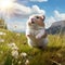 Ai Generated illustration Wildlife Concept of Hamster on the grass