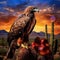 Ai Generated illustration Wildlife Concept of Harris Hawk in Tucson Arizona