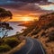 Ai Generated illustration Wildlife Concept of Kangaroo island road South Australia