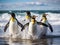 Ai Generated illustration Wildlife Concept of King Penguins