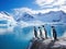 Ai Generated illustration Wildlife Concept of King Penguins in an Icy Bay