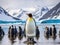 Ai Generated illustration Wildlife Concept of King Penguins in an Icy Bay