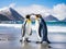 Ai Generated illustration Wildlife Concept of King Penguins South Georgia