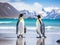 Ai Generated illustration Wildlife Concept of King Penguins South Georgia