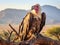 Ai Generated illustration Wildlife Concept of Lappet-faced vulture