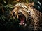 Ai Generated illustration Wildlife Concept of Leopard roar