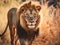 Ai Generated illustration Wildlife Concept of Lion in wild in Kruger South Africa