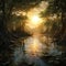 Ai Generated illustration Wildlife Concept of Mangrove swamps tropical landscapes
