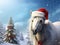 Ai Generated illustration Wildlife Concept of Miniature Christmas Horse