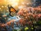 Ai Generated illustration Wildlife Concept of Monarch on Milkweed