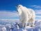 Ai Generated illustration Wildlife Concept of Mountain Goat Against a Clear Blue Sky